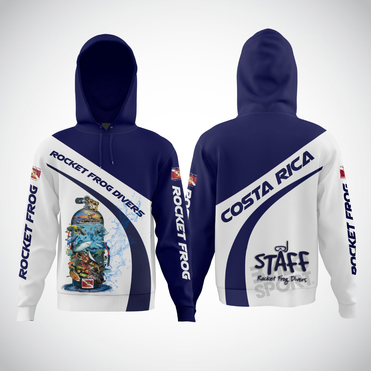 Long sleeve hooded Staff Azul
